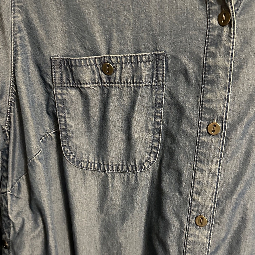J. Jill Blue Denim Button Down Shirt - Picture 5 of 8